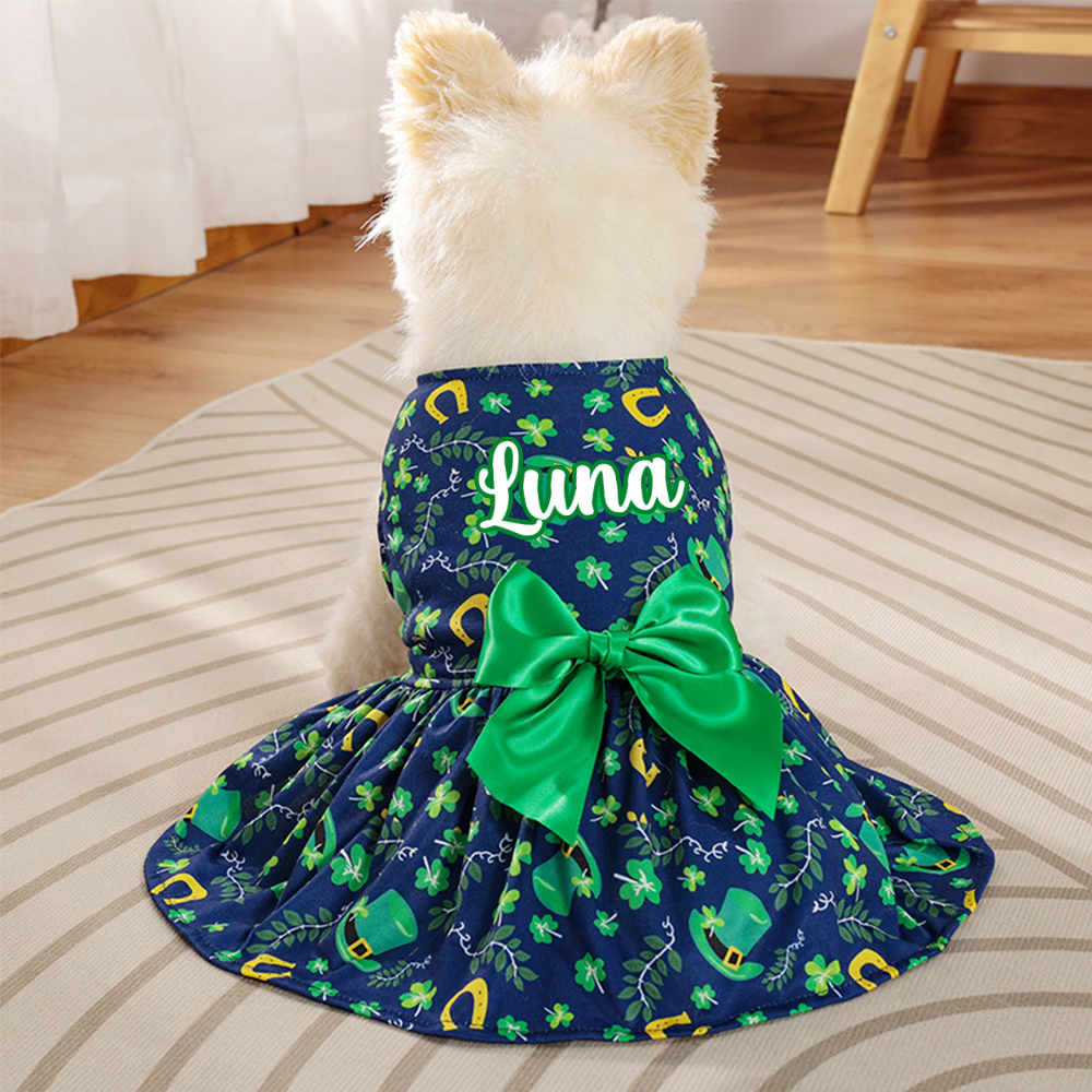 Personalized Pet Lucky St. Patricks Day Dress | inCloth01