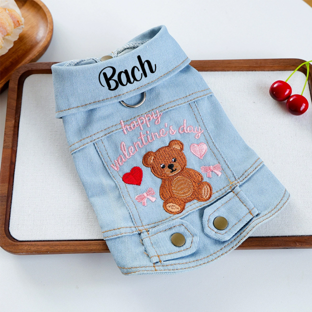 Personalized Pet Valentine’s Day Denim Jacket | inCloth06