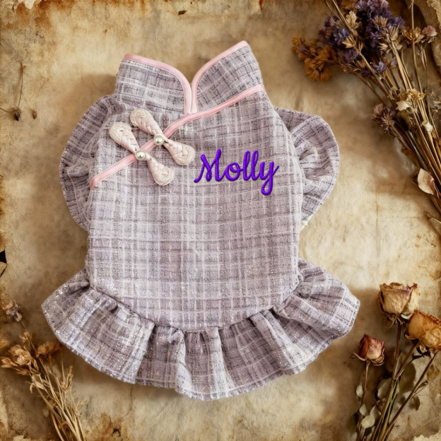 Personalized Embroidered Name Pet Elegant Dress | inCloth09