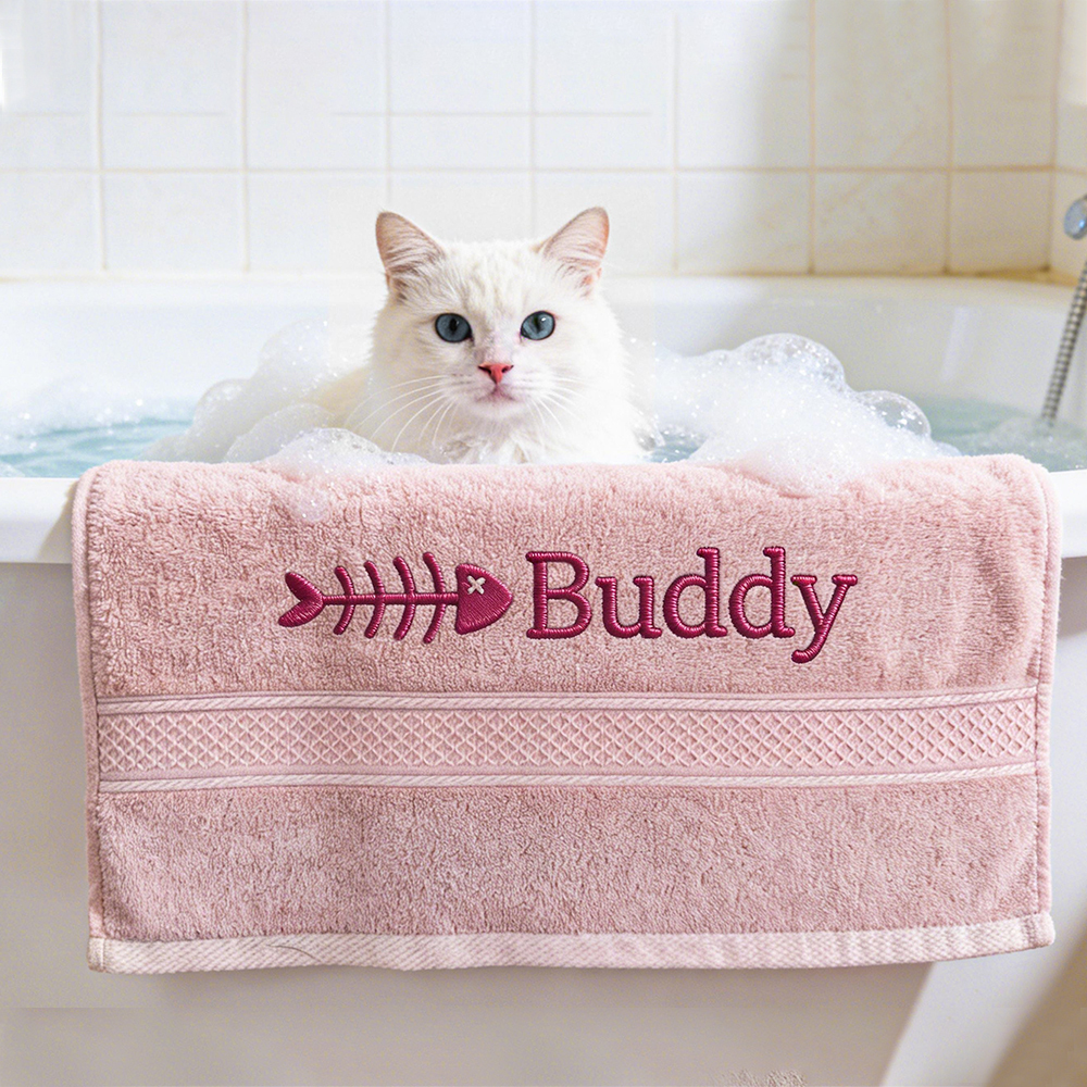 Personalized Embroidered Name Pet Bath Towel | inBlanket01