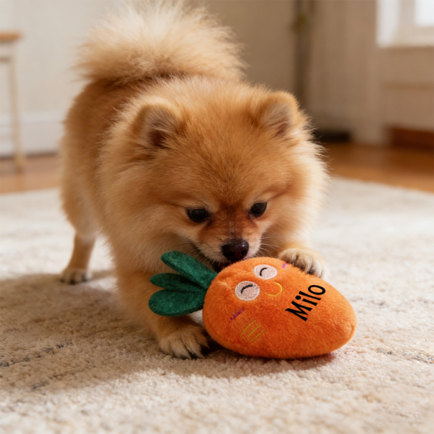 Personalized Pet Squeaky Carrot Plush Toy  | inToy06