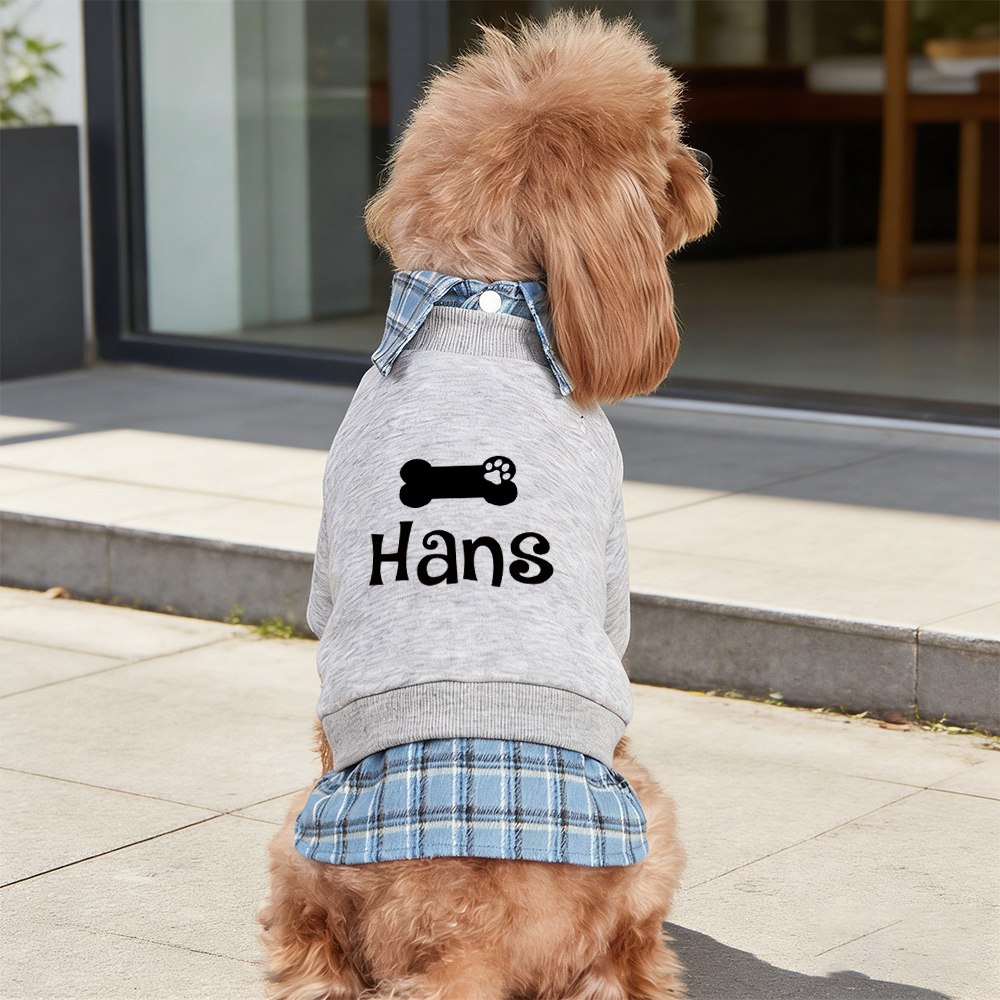 Personalized Name Plaid Pet Sweatshirt | inCloth30