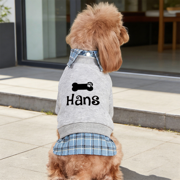 Personalized Name Plaid Pet Sweatshirt | inCloth30