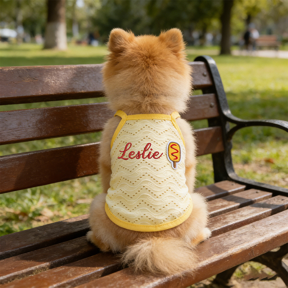 Personalized Embroidered Name Pet Breathable Tank Top | inCloth34