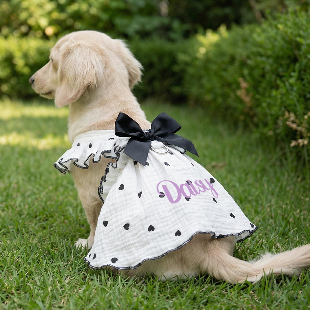 Personalized Pet Floral Bowknot Dress | inCloth36