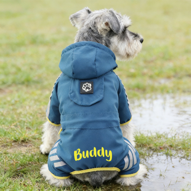 Personalized Name Waterproof Pet Raincoat | inCloth37
