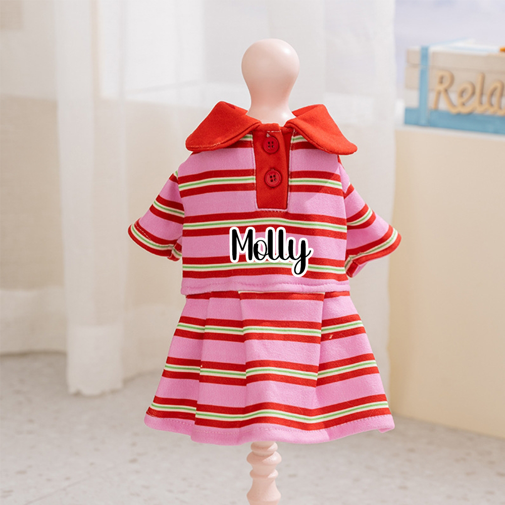 Personalized Name Summer Pet Striped Derss | inCloth48