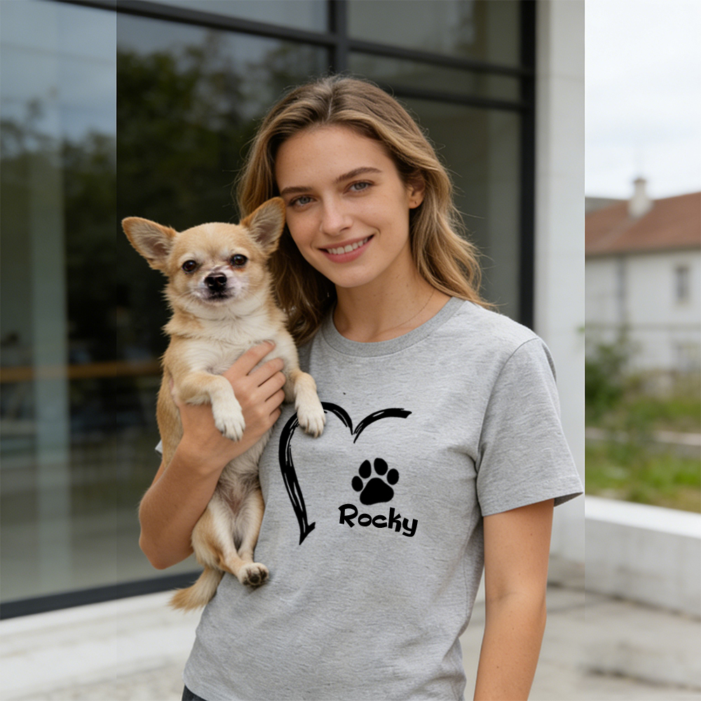 Personalized Mother's Day Pet Mom Heart T-Shirt | inCloth58