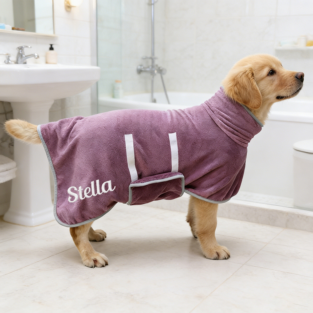 Personalized  Embroidered Name Absorbent Quick Dry Pet Towel Coat | inCloth74