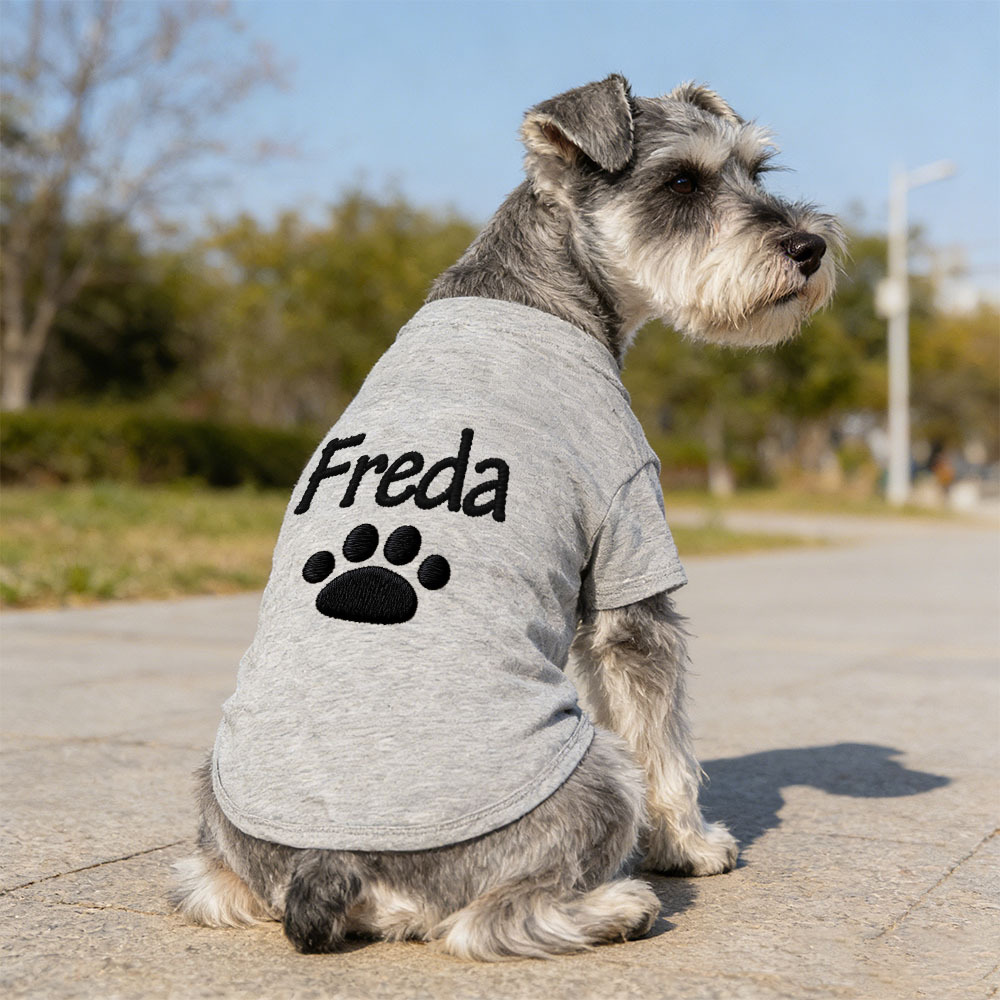 Personalized Embroidered Name Pet Summer T-Shirt | inCloth75