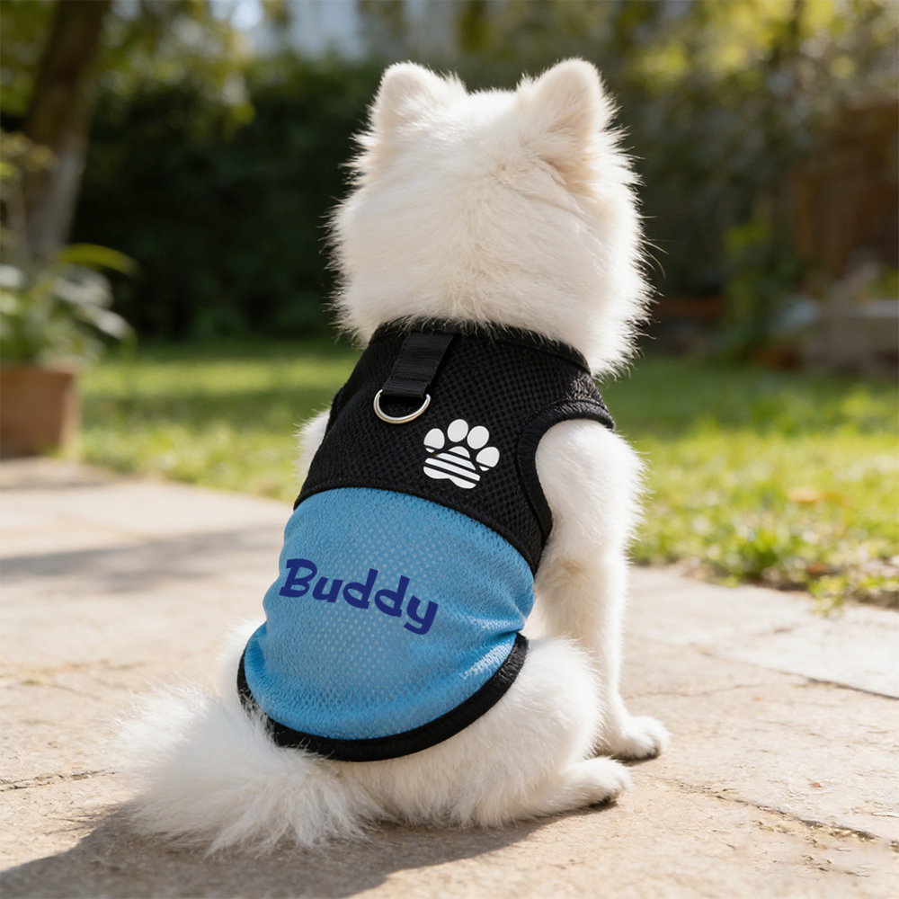 Personalized Breathable Paw Print Pet Vest  | inCloth82