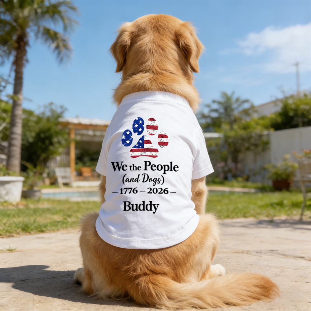 Personalized 4th of July Pet Paw Print Shirt | inCloth83