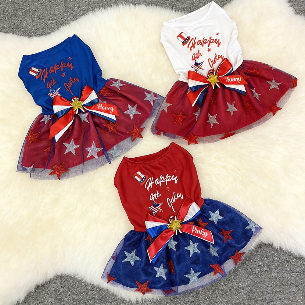 Personalized 4th of July Pet Dress | inCloth86