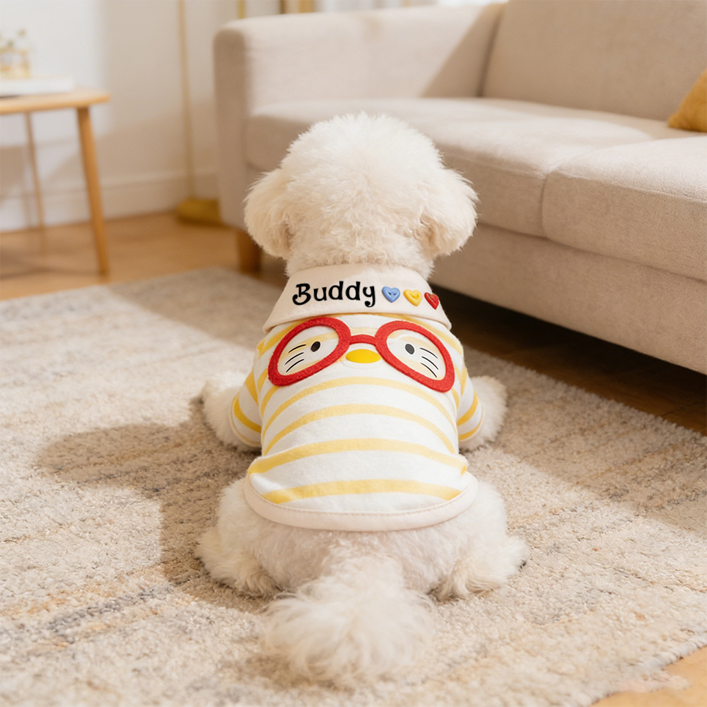 Personalized Name Striped Pet T-Shirt | inCloth87