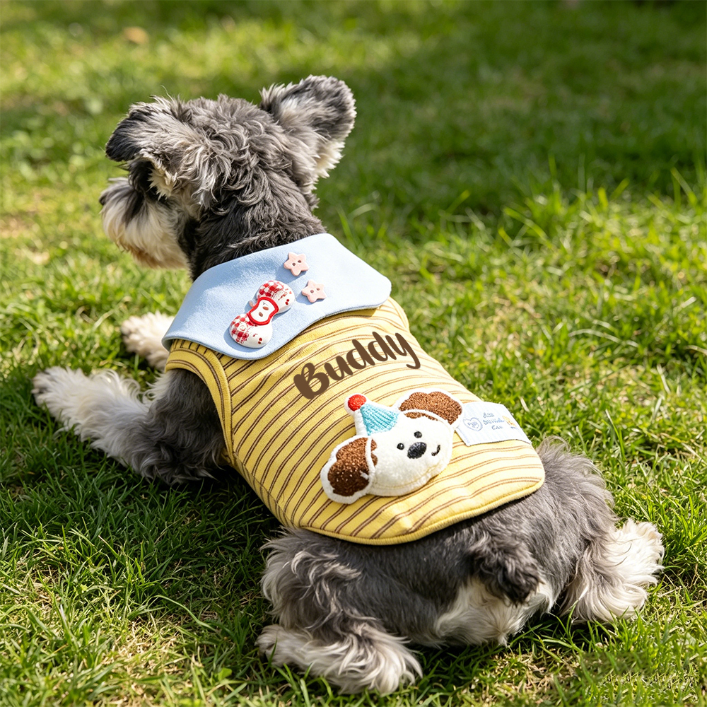 Personalized Name Striped Pet T-Shirt | inCloth91
