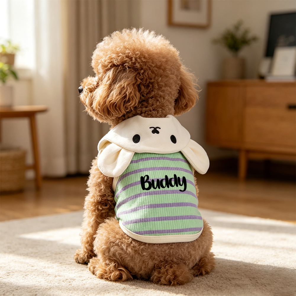 Personalized Name Breathable Striped Pet Vest  | inCloth97