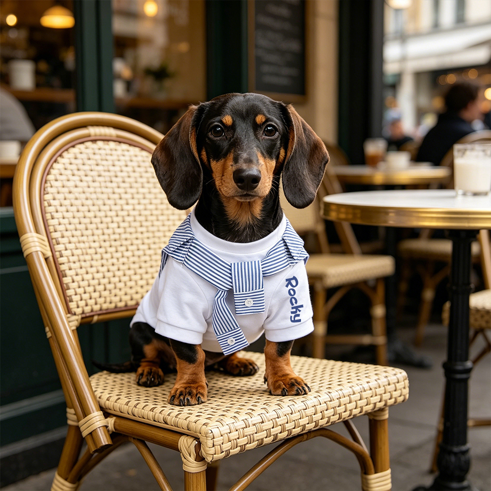 Personalized Name Breathable Striped Pet Vest | inCloth97