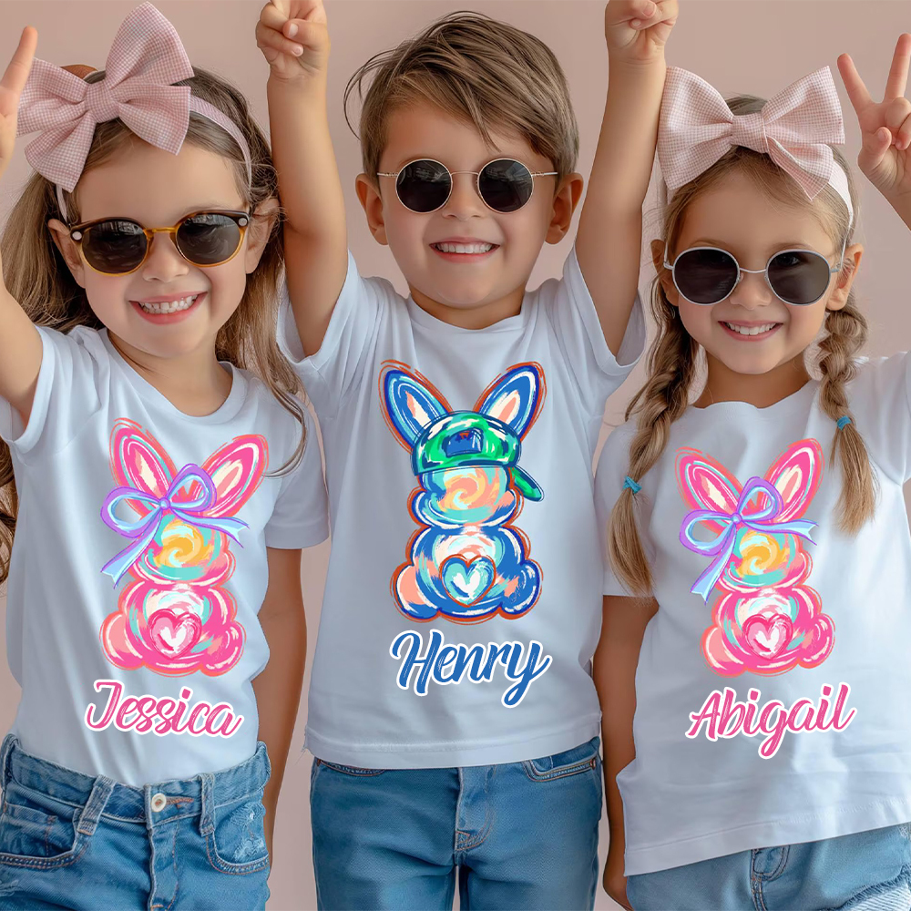 Personalized Kid Cozy Soft Easter Bunny T-Shirt | inTee13