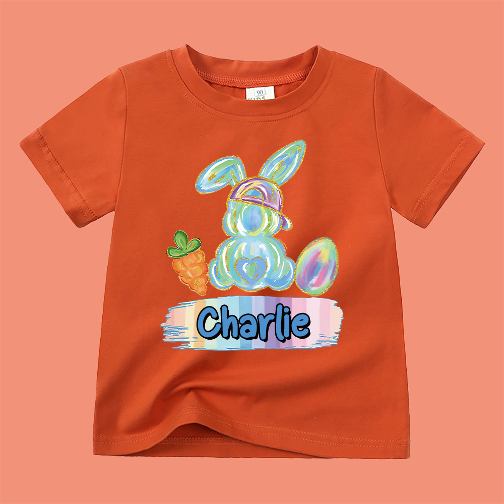 Personalized Kid Cozy Soft Easter Bunny T-Shirt | inTee13