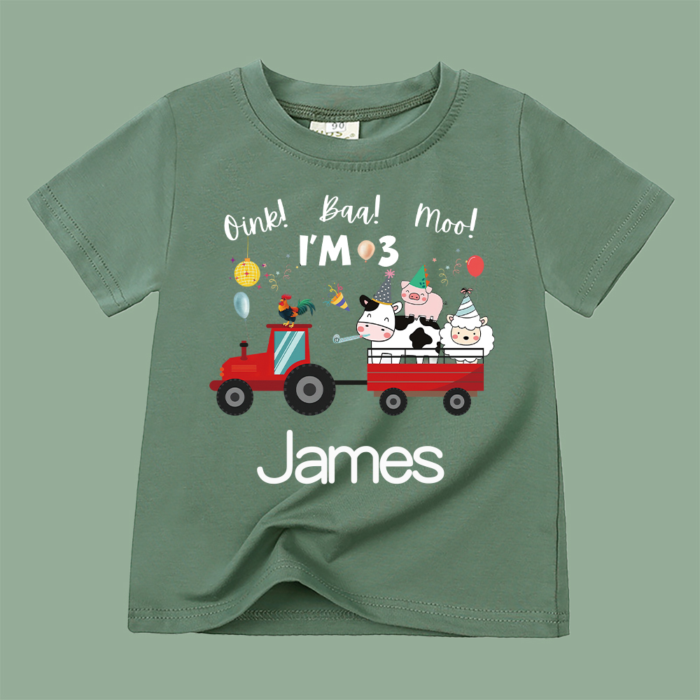 Personalized Kid Cute Farm Animal Party Birthday T-Shirt | inTee17
