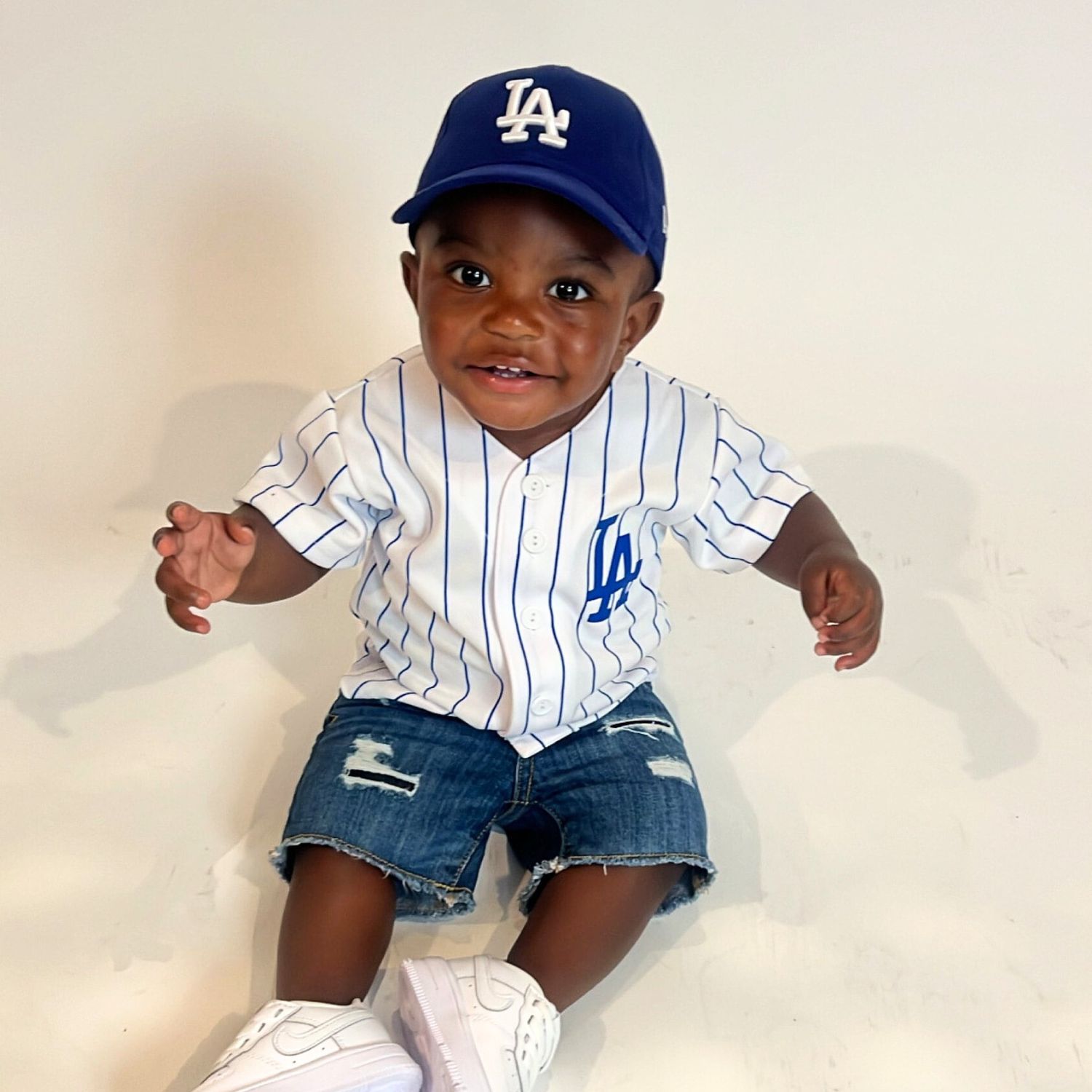 Personalized Pinstripe Button Down Baseball Jersey | CWBaby72