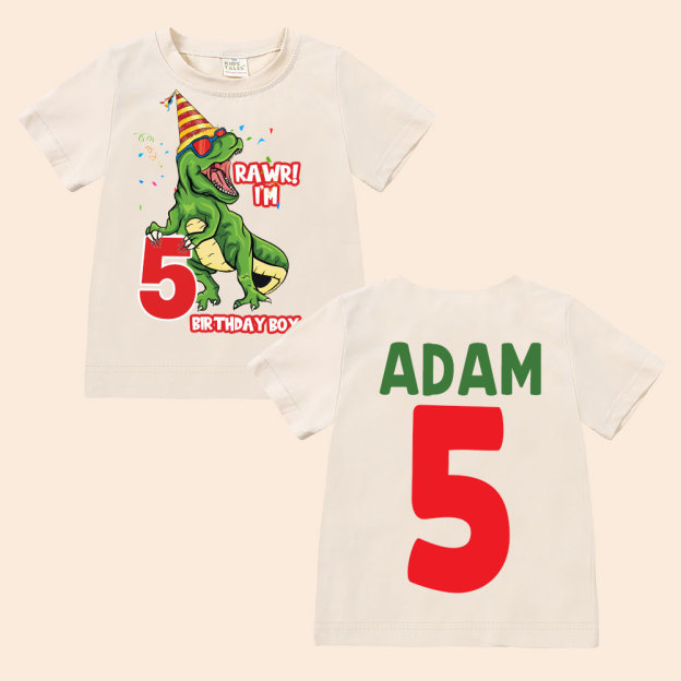 Personalized Dinosaur Birthday Boy T-Shirt | inBirth23