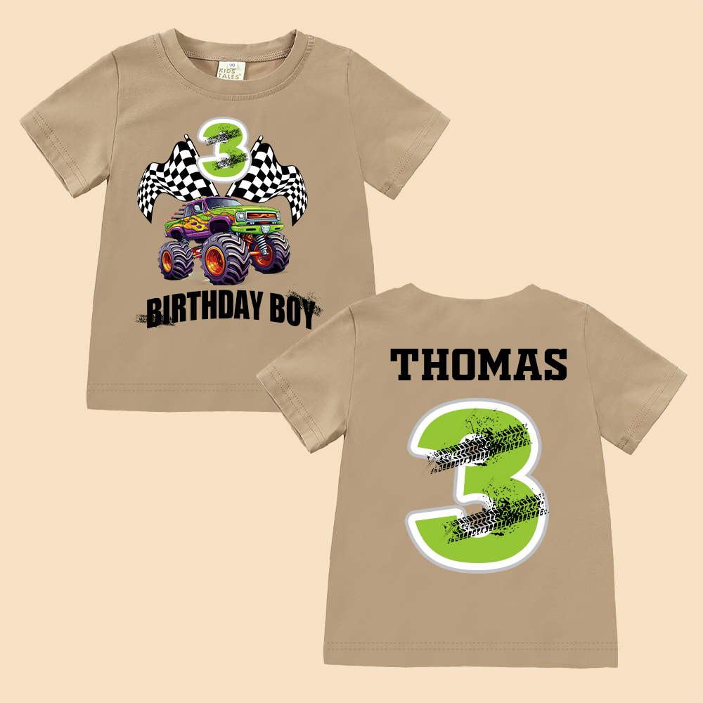 Personalized Monster Truck Name Birthday T-Shirt | inBirth27