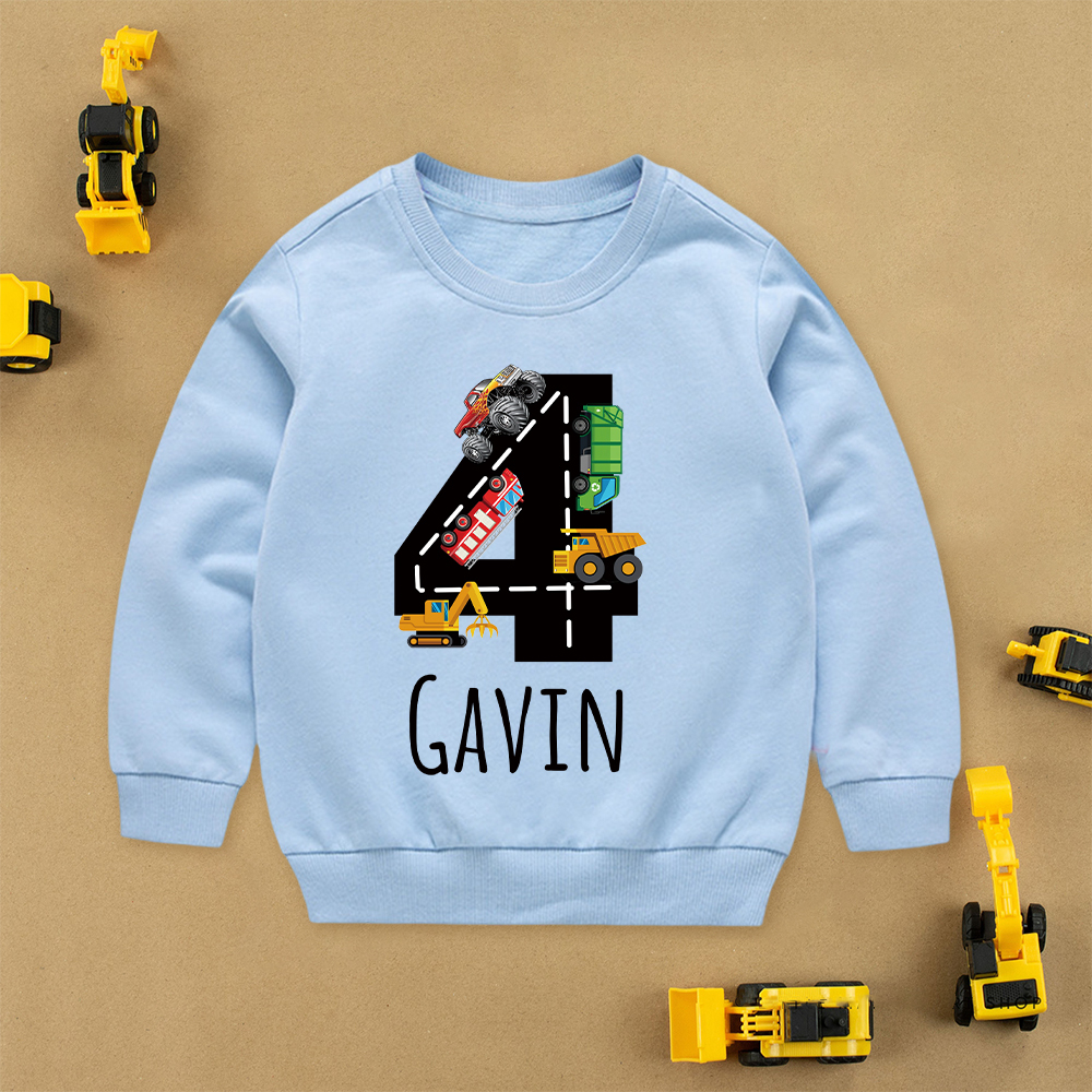 Personalized Kid Transportation Vehicle Party Birthday Sweatshirt | inSweatshirt75