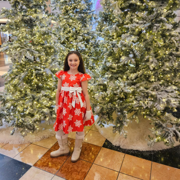 Personalized Girls Christmas Snowflake Princess Dress | inDress01