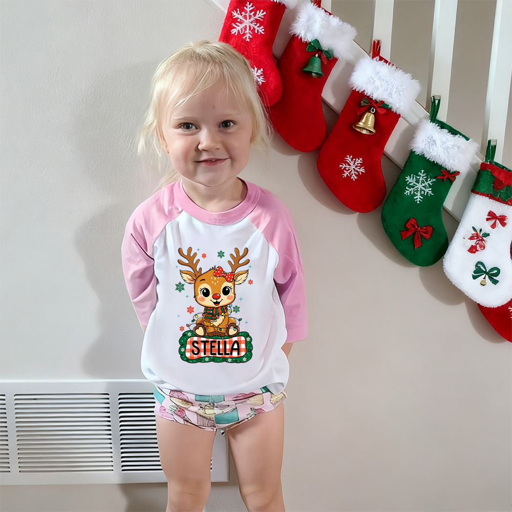 Personalized Kid Cozy Christmas Elk Sweatshirt | inSweatshirt85