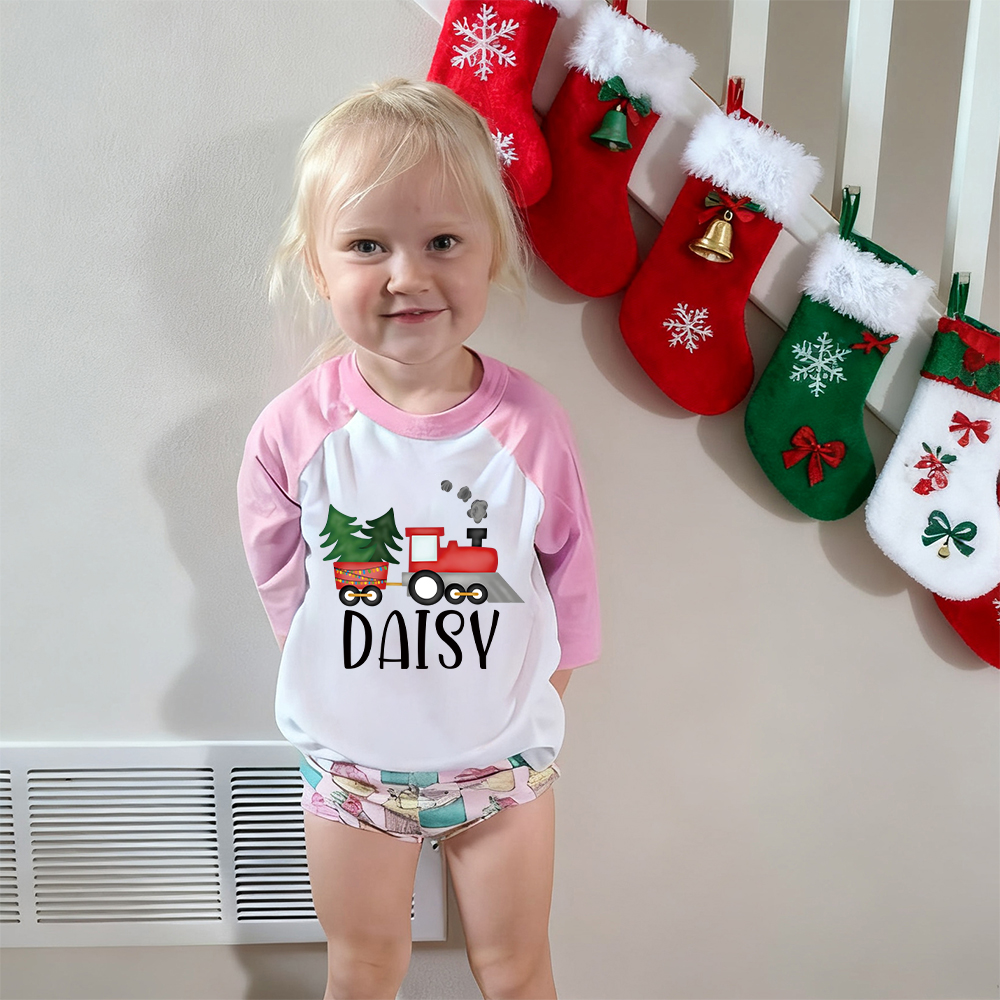 Personalized Kid Cozy Christmas Train Sweatshirt | inSweatshirt86
