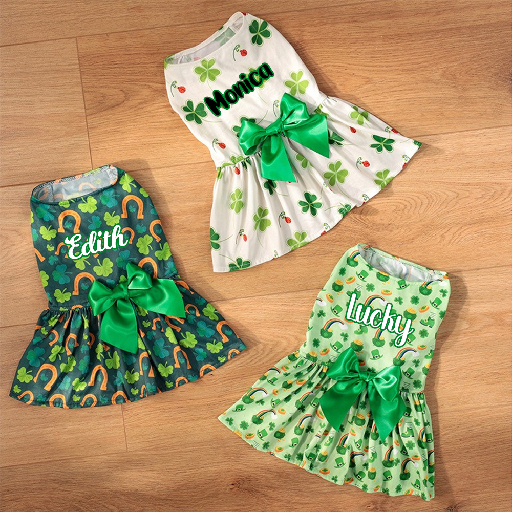 Personalized Pet Lucky St. Patricks Day Dress | inCloth01