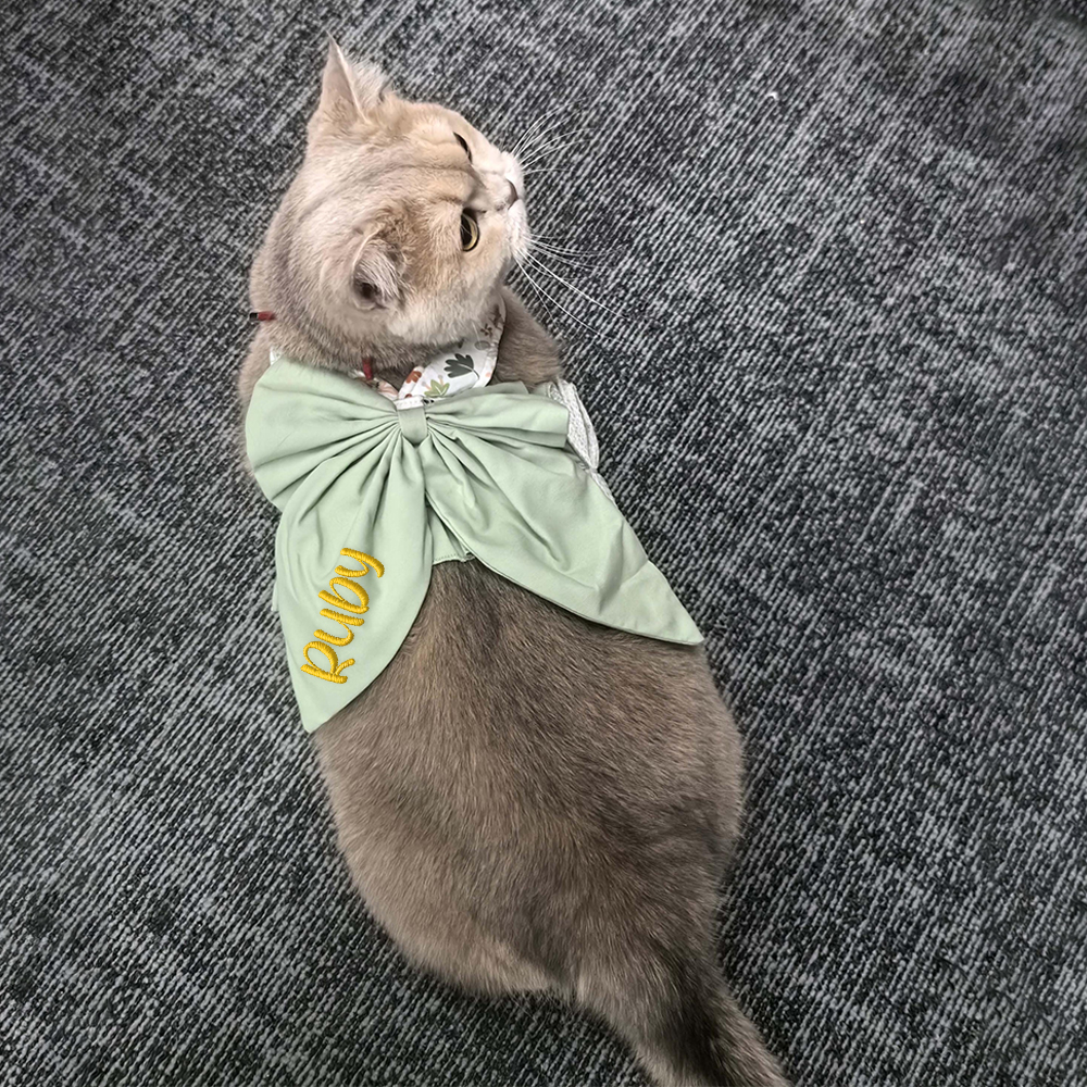 Personalized Embroidered Name Pet Floral Harness | inAccs08