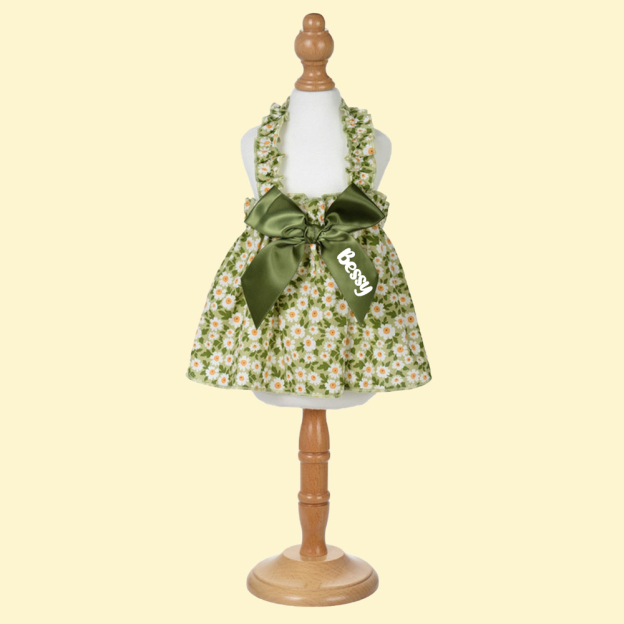 Personalized Floral Bowknot Pet Dress | inCloth12