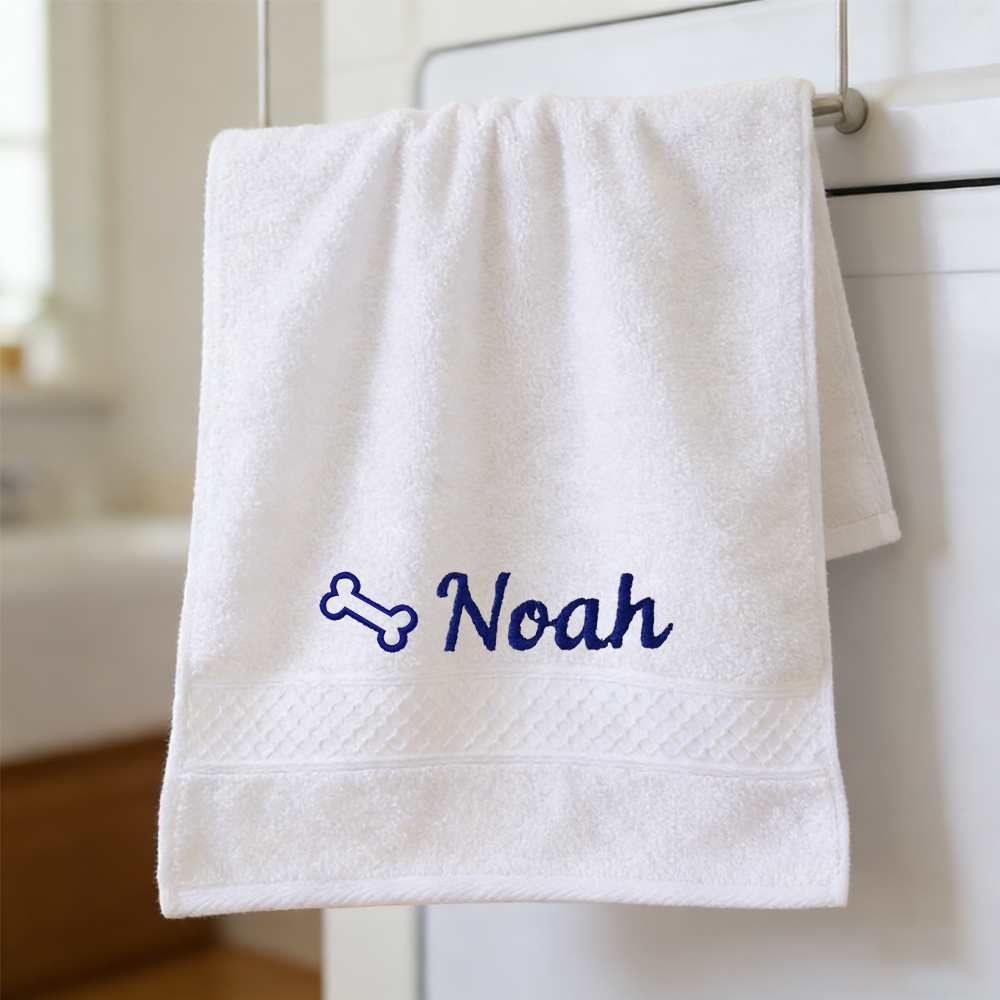 Personalized Embroidered Name Pet Bath Towel | inBlanket01