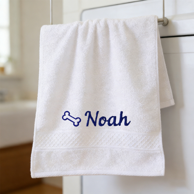 Personalized Embroidered Name Pet Bath Towel | inBlanket01