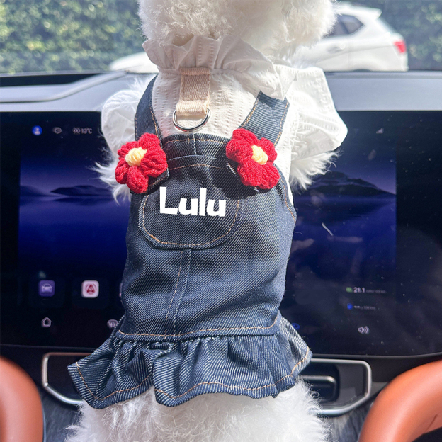 Personalized Pet Denim Pet Overalls | inCloth18