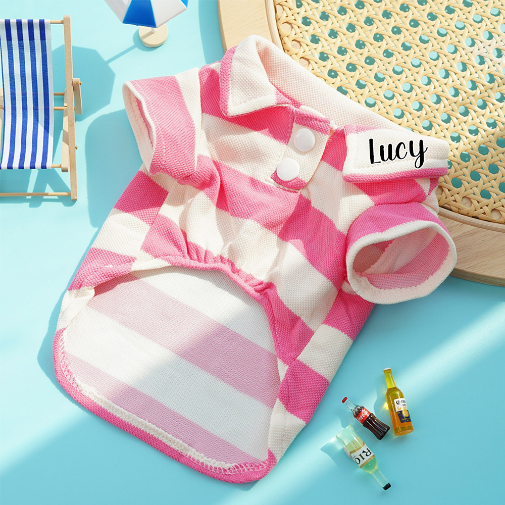 Personalized Pet Striped Polo Shirt | inCloth24