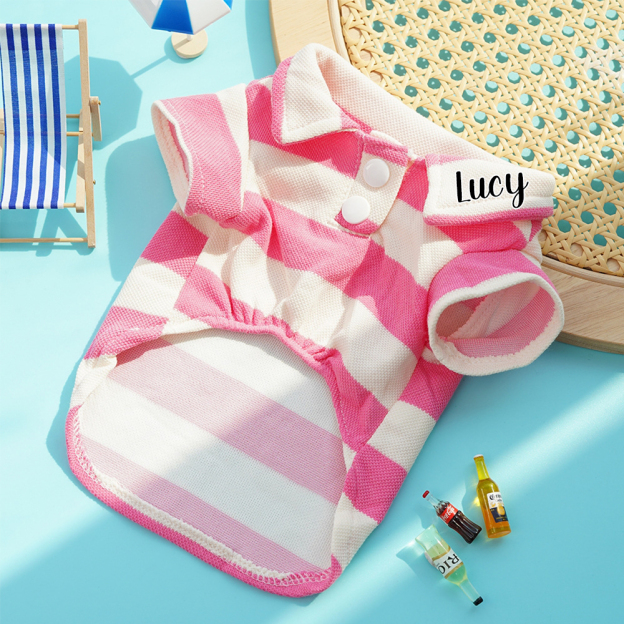 Personalized Pet Striped Polo Shirt | inCloth24