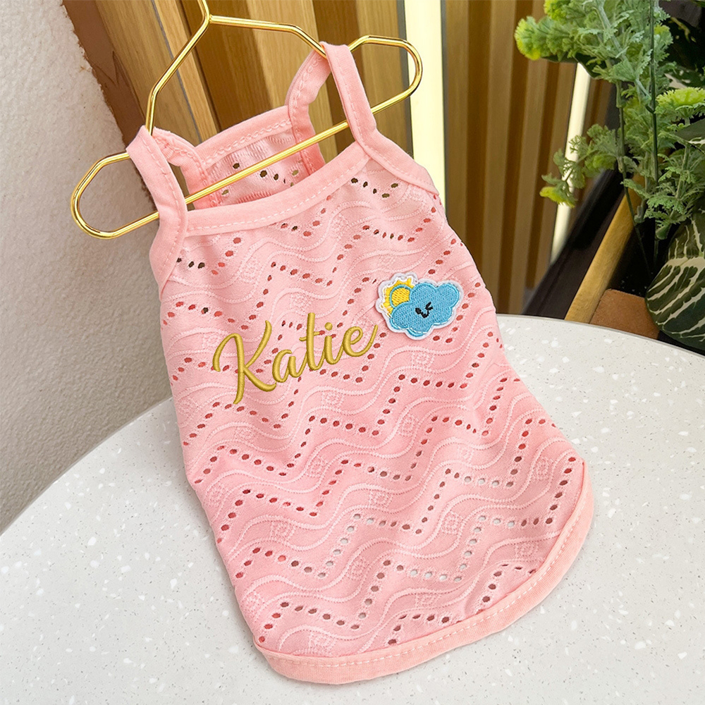 Personalized Embroidered Name Pet Breathable Tank Top | inCloth34