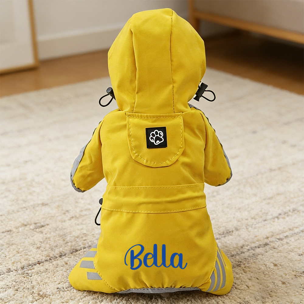 Personalized Name Waterproof Pet Raincoat | inCloth37
