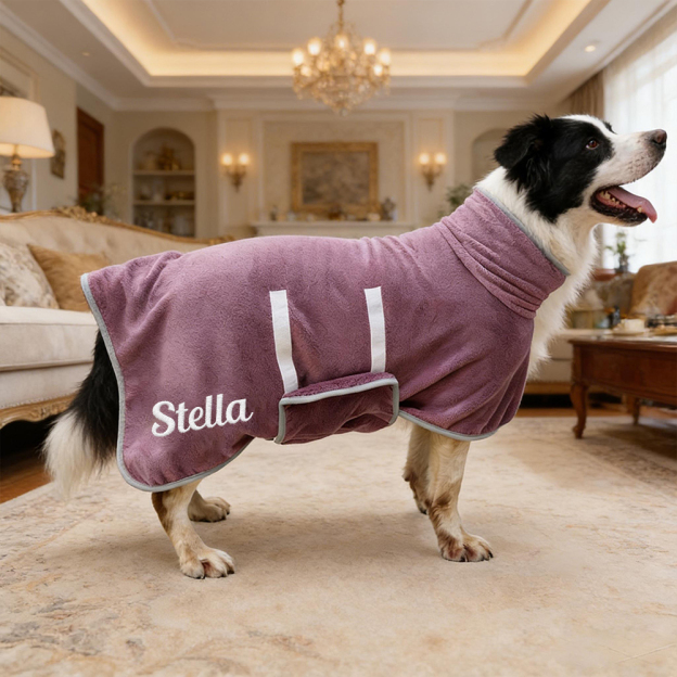 Personalized  Embroidered Name Absorbent Quick Dry Pet Towel Coat | inCloth74