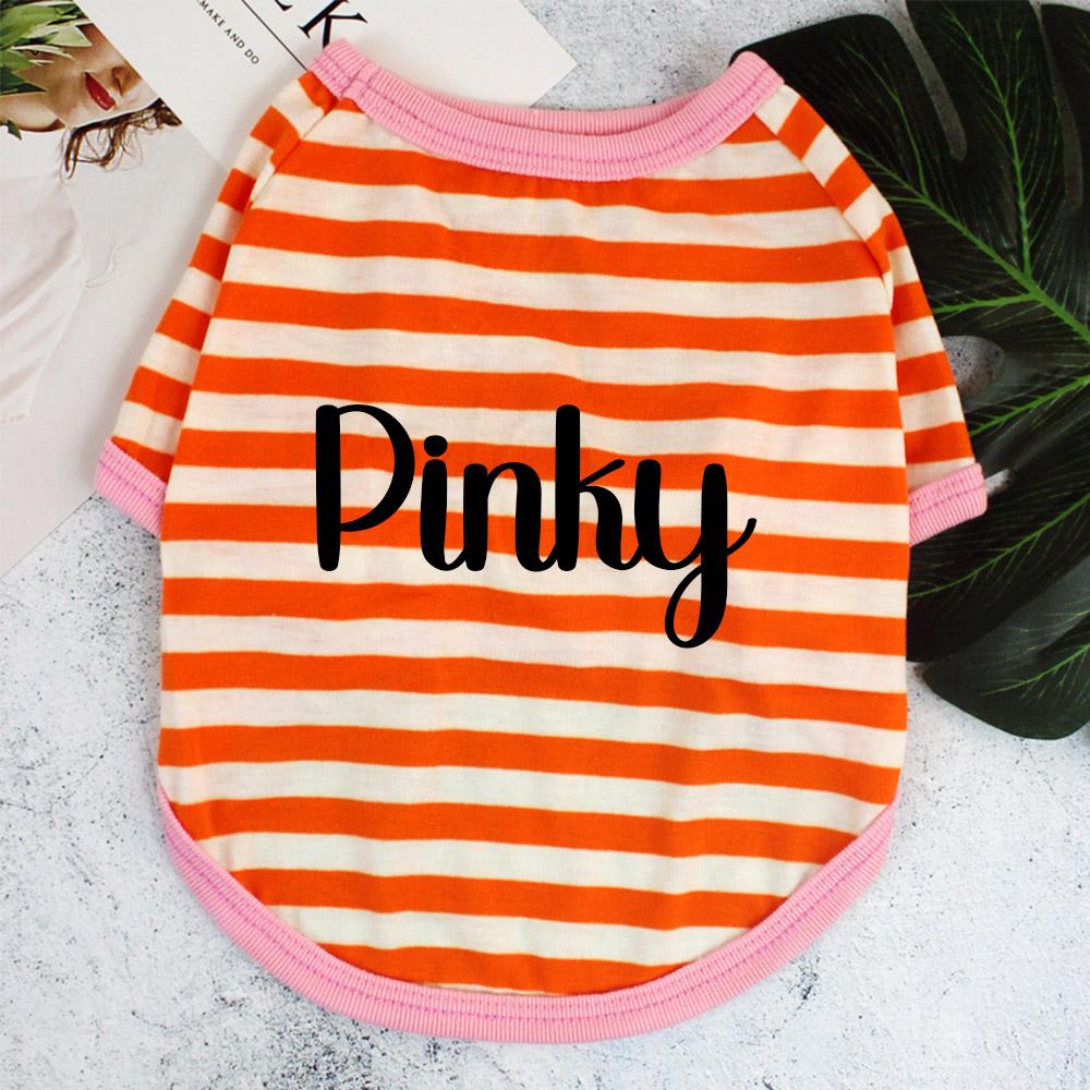 Personalized Name Summer Striped Pet T-Shirt | inCloth76