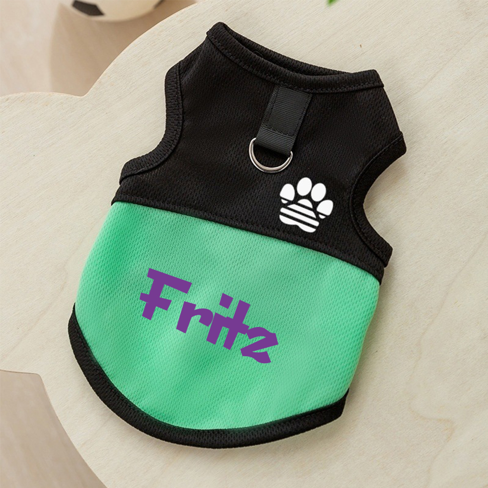 Personalized Breathable Paw Print Pet Vest  | inCloth82