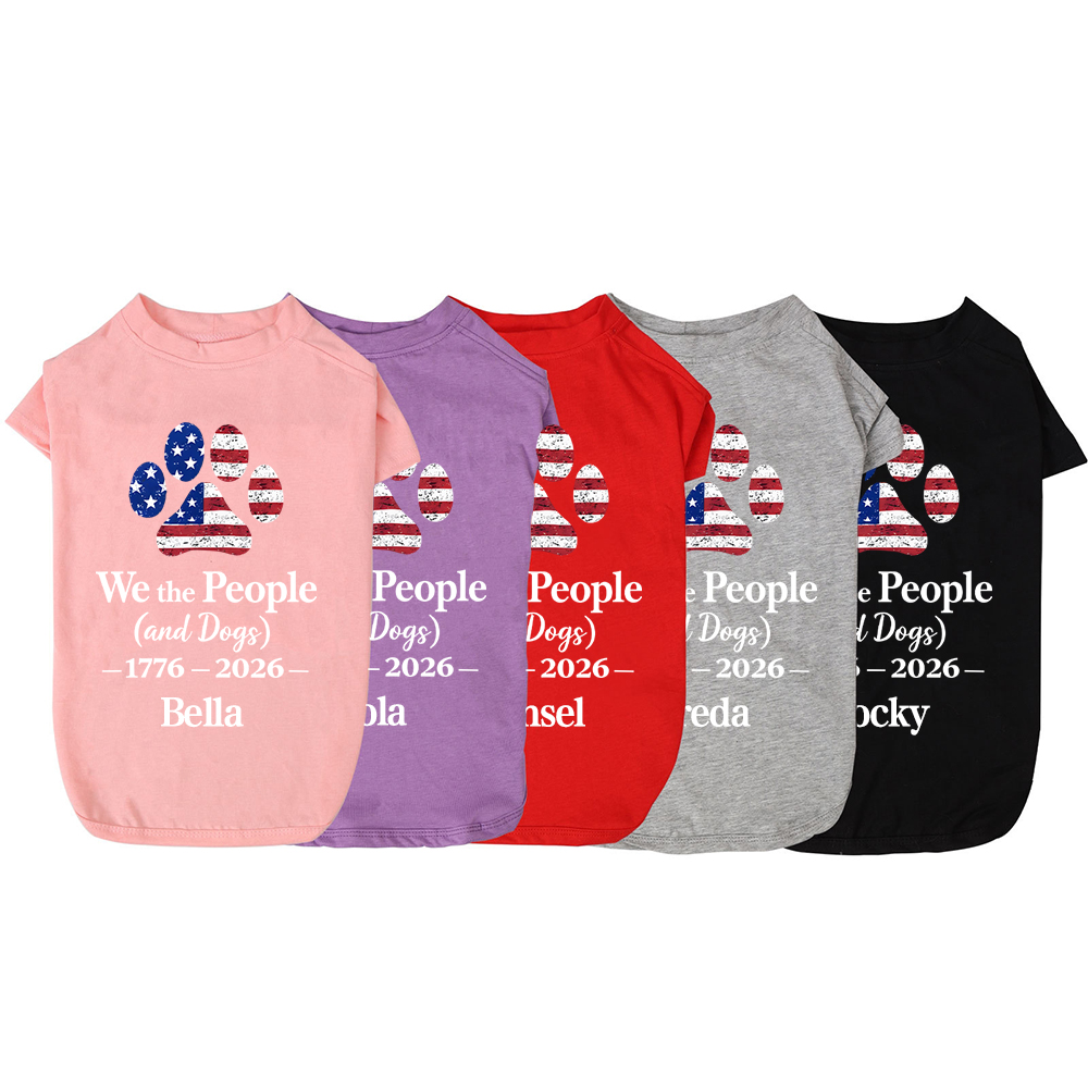 Personalized 4th of July Pet Paw Print Shirt | inCloth83