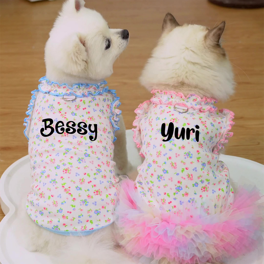 Personalized Name Floral Pet Dress & Shirt | inCloth90