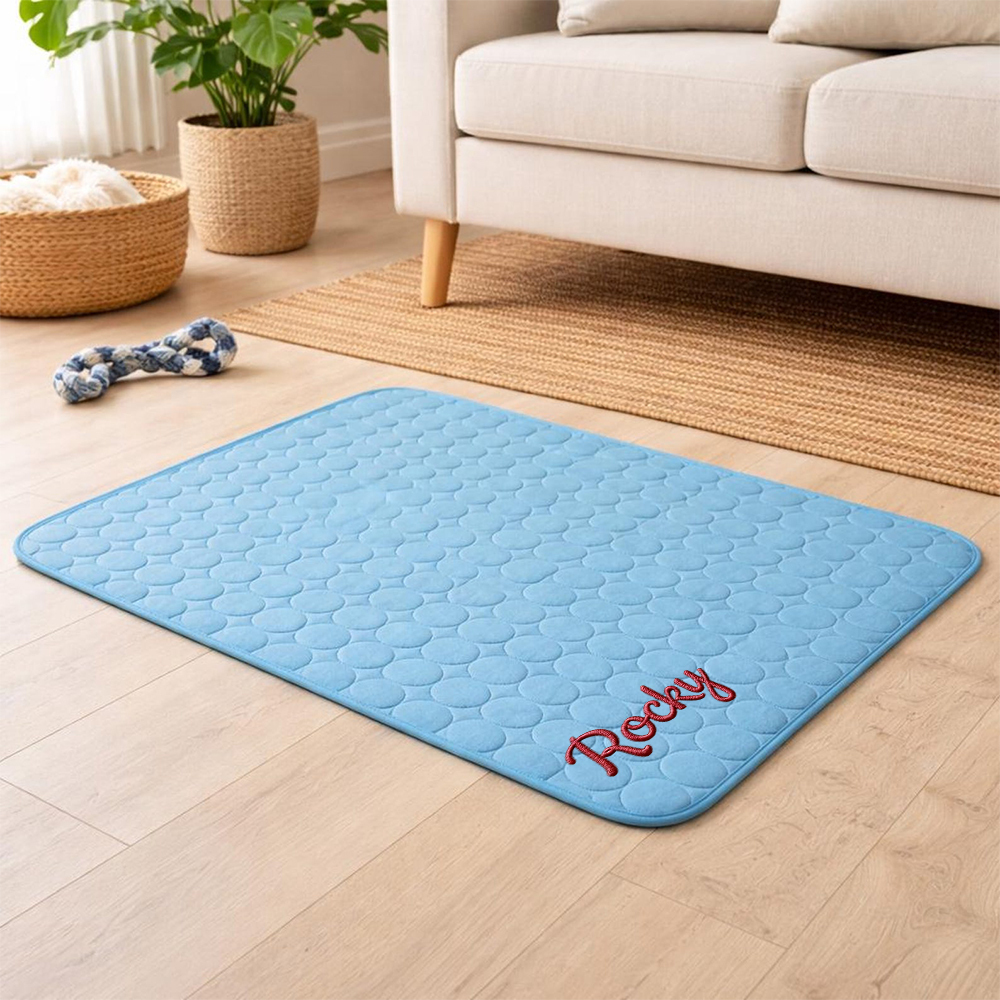 Personalized Embroidered Name Pet Summer Cooling Mat | inaccs45