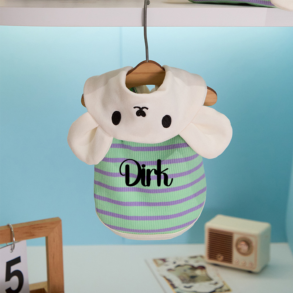 Personalized Name Breathable Striped Pet Vest  | inCloth97