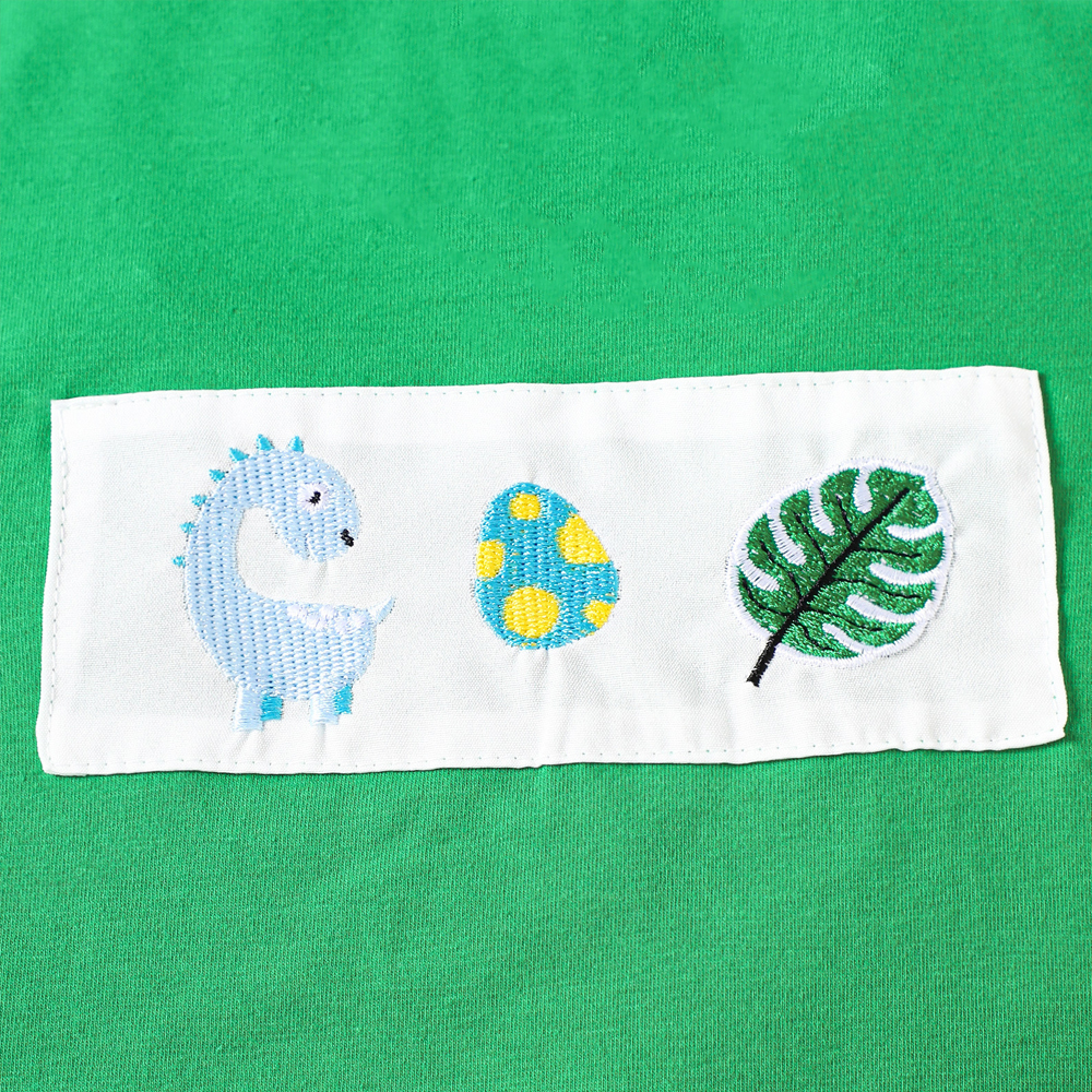 Personalized Baby Boys Dinosaur Embroidered Horns T-Shirt Shorts Outfit Set | CWBaby191