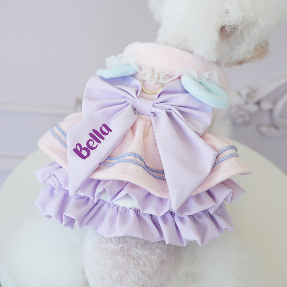 Personalized Name Pet Bowknot Dress | KKPet439